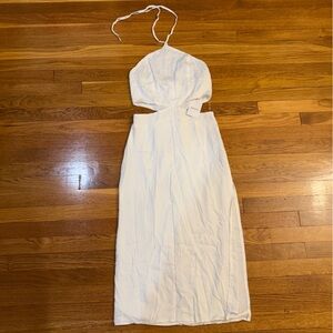 forever 21 white halter dress Forever 21 Embroidered Halter Maxi Dress